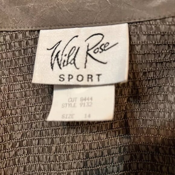 Wild Rose. Sz 14. Lightweight Green Rayon Suede Cloth Jacket. Embroidered. GB - Picture 7 of 7